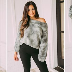 Tie Dye off the shoulder sweater